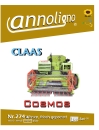 Claas Mähdrescher Cosmos Bild- Ersatzteilliste mit Explosionszeichnungen  -  annoligno 274